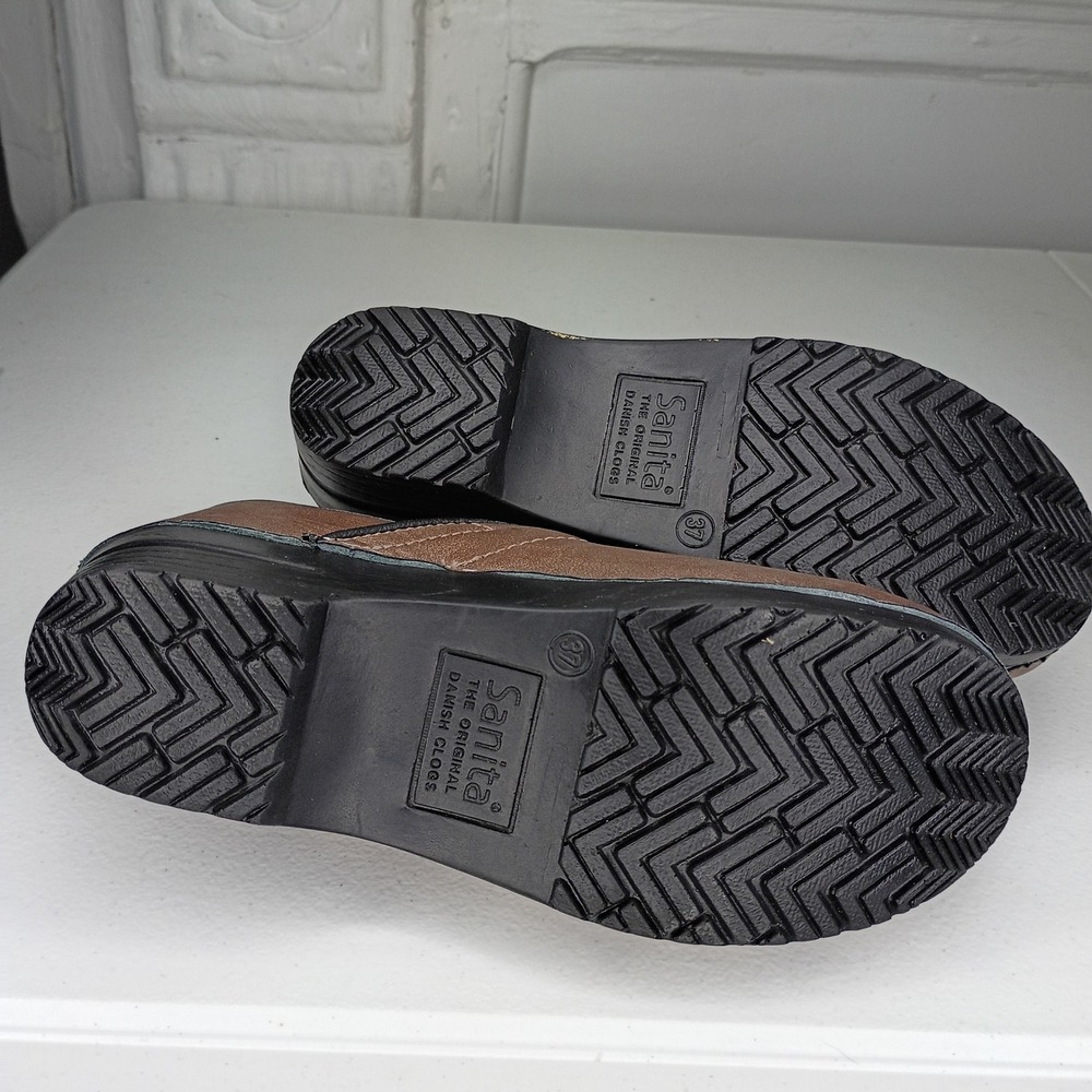 Sanita Professional Clogs 6.5 Bronze Brown Leather EUC EU 37 - Picture 7 of 8
